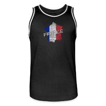 France Flagge Graffiti Schrift - Männer Basketball-Trikot - Schwarz/Weiß - Vorne - AI Model Male 185 dark (185cm)