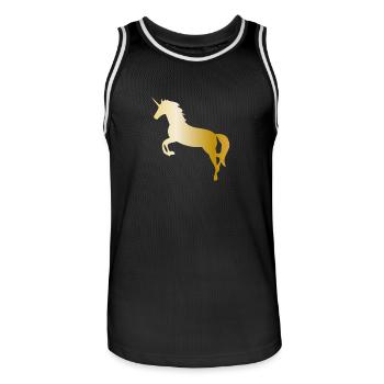 Licorne - Maillot de basket Homme - noir/blanc - Devant - AI Model Male 185 dark (185cm)