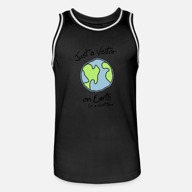 Visitor on Earth - Männer Basketball-Trikot - Schwarz/Weiß