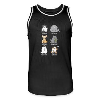Aub-Katzen - Männer Basketball-Trikot - Schwarz/Weiß - Vorne - AI Model Male 185 dark (185cm)