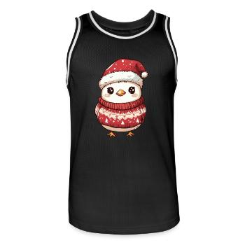 Huhn Weihnachten Comic - Männer Basketball-Trikot - Schwarz/Weiß - Vorne - AI Model Male 185 dark (185cm)