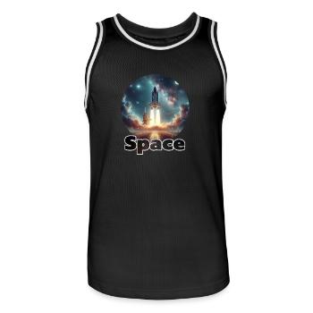 My Design - Männer Basketball-Trikot - Schwarz/Weiß - Vorne - AI Model Male 185 dark (185cm)