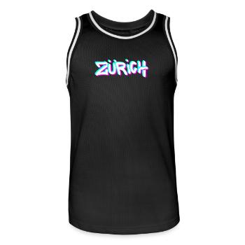 Zurich Neon Graffiti - Men's Basketball Jersey - black/white - Front - AI Model Male 185 dark (185cm)