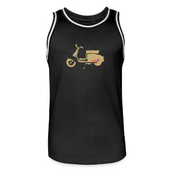 Retro Scooter - Men's Basketball Jersey - black/white - Front - AI Model Male 185 dark (185cm)