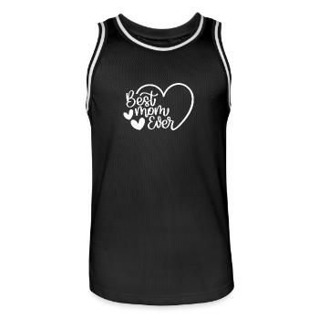 Best Mom Ever - Männer Basketball-Trikot - Schwarz/Weiß - Vorne - AI Model Male 185 dark (185cm)