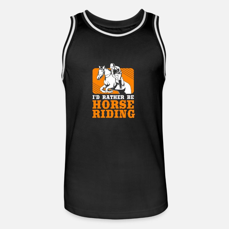 Springreiten Springpferd - Männer Basketball-Trikot - Schwarz/Weiß