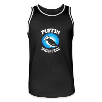 Papageientaucher Puffin - Men's Basketball Jersey - black/white - Front - AI Model Male 185 dark (185cm)