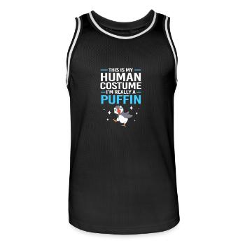 Papageientaucher Puffin - Men's Basketball Jersey - black/white - Front - AI Model Male 185 dark (185cm)