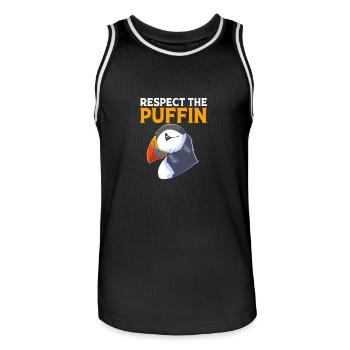 Papageientaucher Puffin - Men's Basketball Jersey - black/white - Front - AI Model Male 185 dark (185cm)