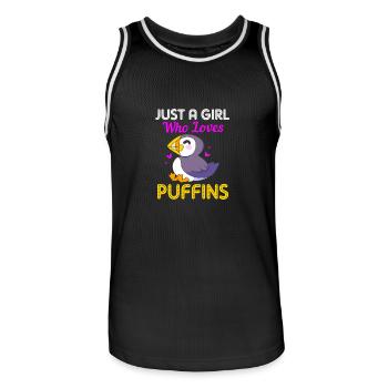 Papageientaucher Puffin - Men's Basketball Jersey - black/white - Front - AI Model Male 185 dark (185cm)
