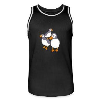 Macareux Papageientaucher - Maillot de basket Homme - noir/blanc - Devant - AI Model Male 185 dark (185cm)
