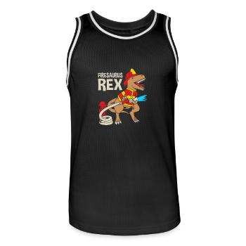 Firefighter Fire Brigade - Men's Basketball Jersey - black/white - Front - AI Model Male 185 dark (185cm)