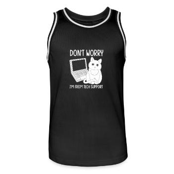 Tech Support - Männer Basketball-Trikot - Schwarz/Weiß - Vorne - AI Model Male 185 dark (185cm)