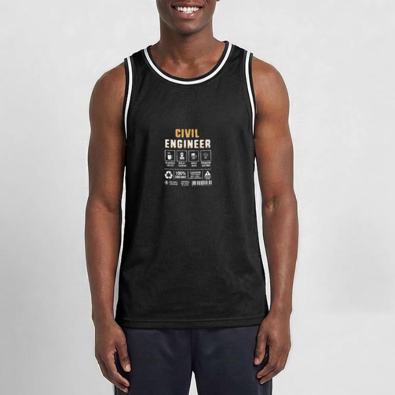 Civil Engineer Construction Site Construction Worker Men's Basketball Jersey