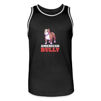 American Bully Pet Dog Dog Gift - Men's Basketball Jersey - black/white - Front - AI Model Male 185 dark (185cm)