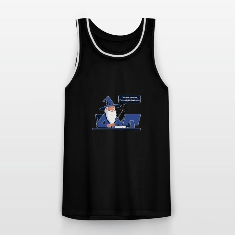 I'm Not a Coder I'm a Digital Wizard Programmierer Männer Basketball-Trikot