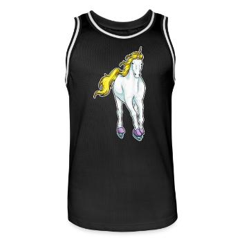 Einhorn Eislaufen Schlittschuhe - Men's Basketball Jersey - black/white - Front - AI Model Male 185 dark (185cm)