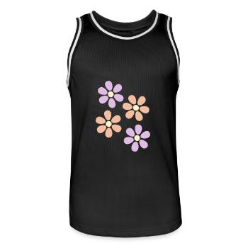 Fleur fleur pastel fleurs fleurs pastel lilas - Maillot de basket Homme - noir/blanc - Devant - AI Model Male 185 dark (185cm)