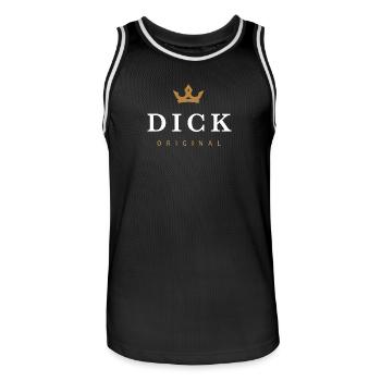 Dick Original Family Logo - Men's Basketball Jersey - black/white - Front - AI Model Male 185 dark (185cm)