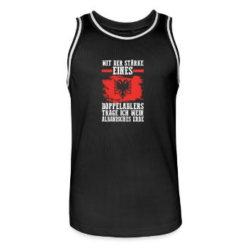 Albanians Albanian Albania - Men's Basketball Jersey - black/white - Front - AI Model Male 185 dark (185cm)
