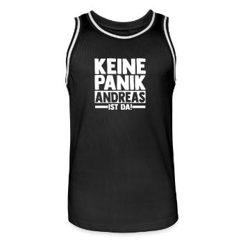 Vorname Andreas - Männer Basketball-Trikot - Schwarz/Weiß - Vorne - AI Model Male 185 dark (185cm)