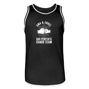 Großmutter Enkel Oma - Männer Basketball-Trikot - Schwarz/Weiß - Vorne - AI Model Male 185 dark (185cm)