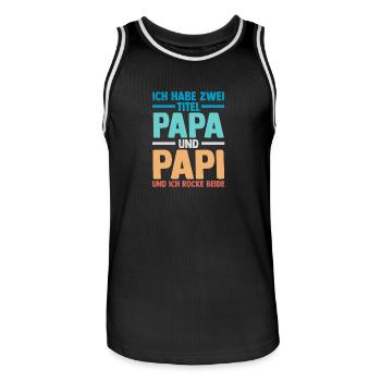 Père Beau-père Fête des pères Papa - Maillot de basket Homme - noir/blanc - Devant - AI Model Male 185 dark (185cm)