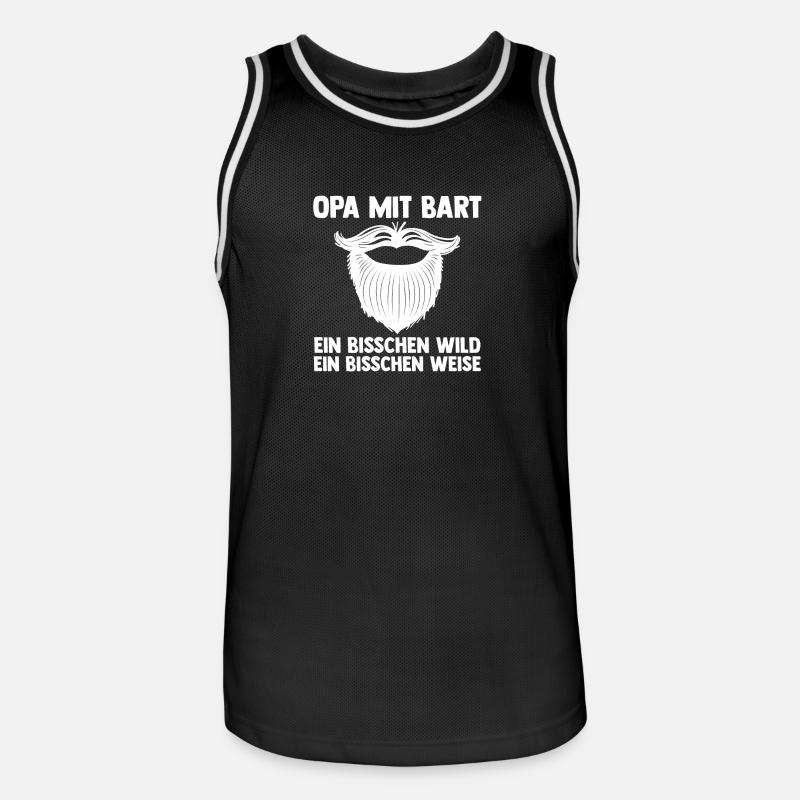 Opa Mit Bart - Männer Basketball-Trikot - Schwarz/Weiß