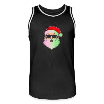 Noël du Père Noël - Maillot de basket Homme - noir/blanc - Devant - AI Model Male 185 dark (185cm)