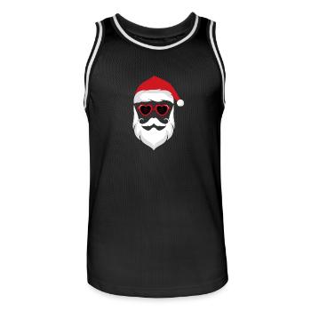 Noël du Père Noël - Maillot de basket Homme - noir/blanc - Devant - AI Model Male 185 dark (185cm)