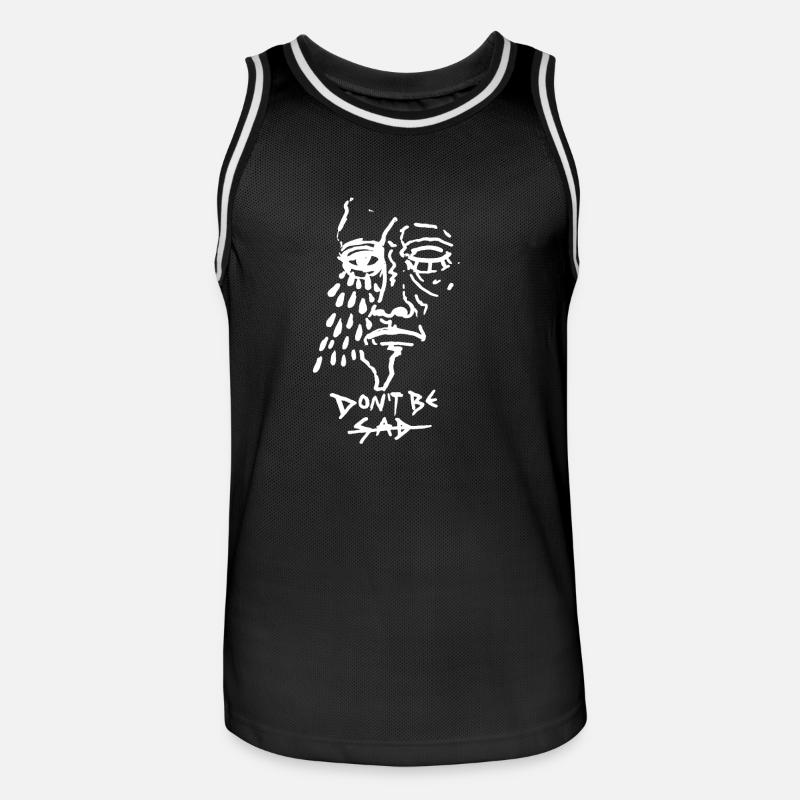 DONT BE SAD pic - Männer Basketball-Trikot - Schwarz/Weiß