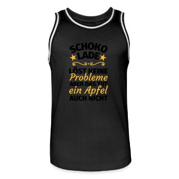 Schokolade lustig - Männer Basketball-Trikot - Schwarz/Weiß - Vorne - AI Model Male 185 dark (185cm)