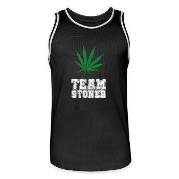 Team Stoner vintage blanc - Maillot de basket Homme - noir/blanc - Devant - AI Model Male 185 dark (185cm)