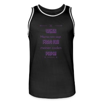 lustige sprüche cooler papa - Männer Basketball-Trikot - Schwarz/Weiß - Vorne - AI Model Male 185 dark (185cm)