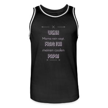 lustige sprüche cooler papa - Männer Basketball-Trikot - Schwarz/Weiß - Vorne - AI Model Male 185 dark (185cm)