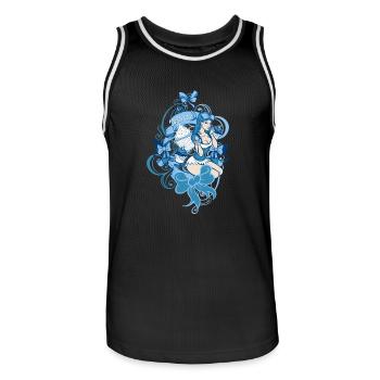 ou lala - Männer Basketball-Trikot - Schwarz/Weiß - Vorne - AI Model Male 185 dark (185cm)