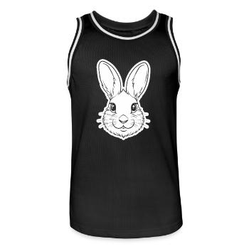 Rabbit Rabbit - Men's Basketball Jersey - black/white - Front - AI Model Male 185 dark (185cm)