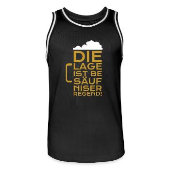 Bier Die Lage ist besäufniserregend - Männer Basketball-Trikot - Schwarz/Weiß - Vorne - AI Model Male 185 dark (185cm)