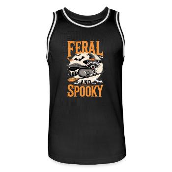 Niedlicher Waschbär als Hexe Feral and Spooky - Männer Basketball-Trikot - Schwarz/Weiß - Vorne - AI Model Male 185 dark (185cm)
