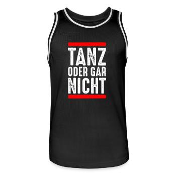 Tanz oder gar nicht - Männer Basketball-Trikot - Schwarz/Weiß - Vorne - AI Model Male 185 dark (185cm)