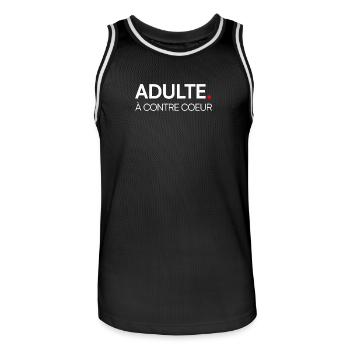Adult Reluctant, Modern Humor - Men's Basketball Jersey - black/white - Front - AI Model Male 185 dark (185cm)