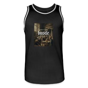 Hustle Renaissance Peinture Hommes Comte Or - Maillot de basket Homme - noir/blanc - Devant - AI Model Male 185 dark (185cm)