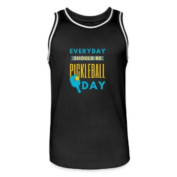 Everyday Should Be Pickleball Day Funny Quote - Men's Basketball Jersey - black/white - Front - AI Model Male 185 dark (185cm)