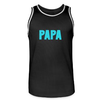 HAPPY FATHER'S DAY. DAD. FATHER'S DAY. FATHER - Men's Basketball Jersey - black/white - Front - AI Model Male 185 dark (185cm)