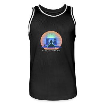 its not a bug its a feature Programmer Software - Men's Basketball Jersey - black/white - Front - AI Model Male 185 dark (185cm)