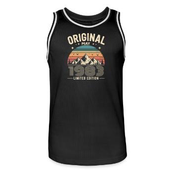 May 1983 – Legend of the Peaks and Mountains - Men's Basketball Jersey - black/white - Front - AI Model Male 185 dark (185cm)