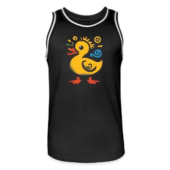 Cool Ducks - Retro Vintage - Men's Basketball Jersey - black/white - Front - AI Model Male 185 dark (185cm)