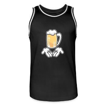 One Beer - Männer Basketball-Trikot - Schwarz/Weiß - Vorne - AI Model Male 185 dark (185cm)