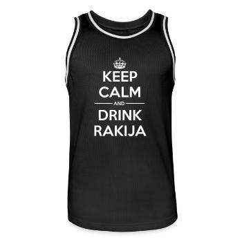 Drinks Keep calm Rakija - Men's Basketball Jersey - black/white - Front - AI Model Male 185 dark (185cm)