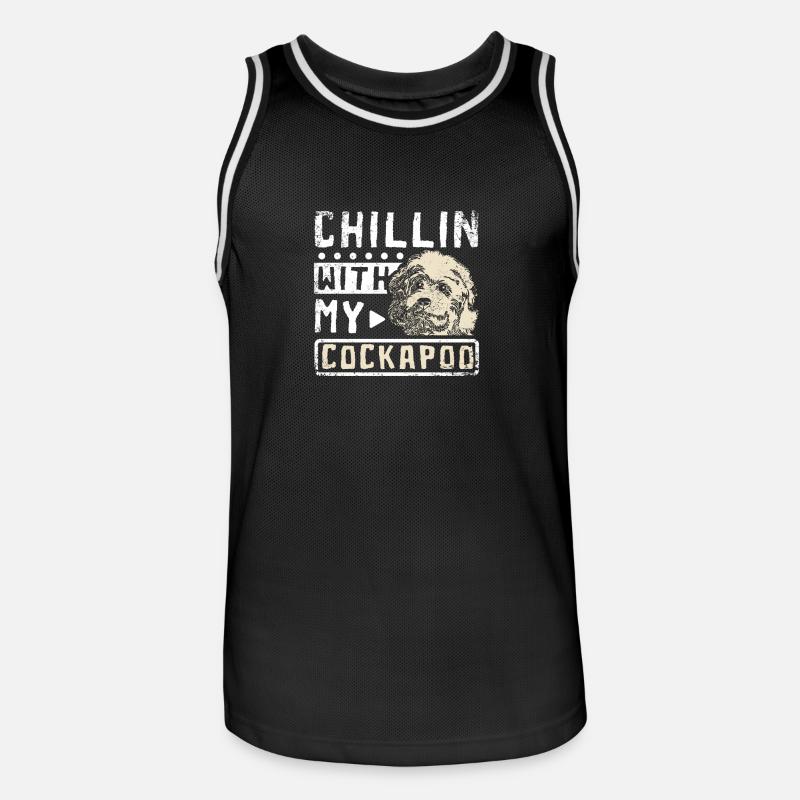 chillin with my cockapoo - Männer Basketball-Trikot - Schwarz/Weiß